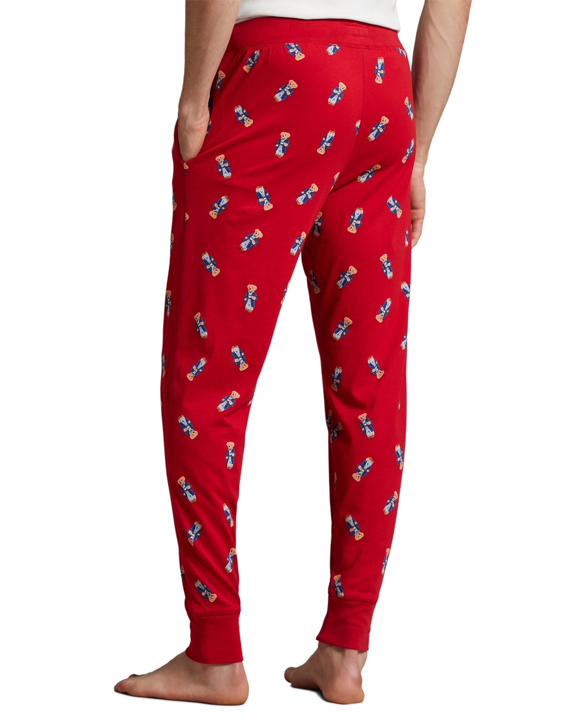 Polo Ralph Lauren Men's Polo Bear Jogger Pajama Set, Exclusively At Macy's In Red