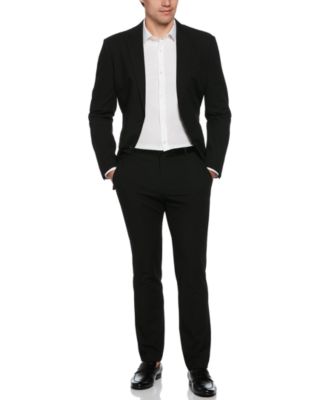 Men's Dobby Louis Long Sleeve Slim Fit Suit Jacket
