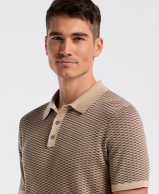 Men's Cotton Modal Geo Short Sleeve Polo Sweater