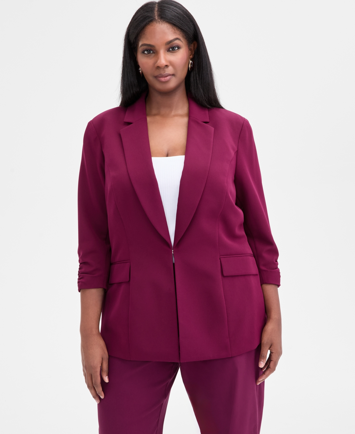 I.n.c. International Concepts Plus 3/4-Sleeve Blazer, Created for Macy's