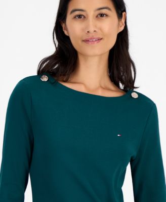 Women's Boat-Neck 3/4-Sleeve Top
