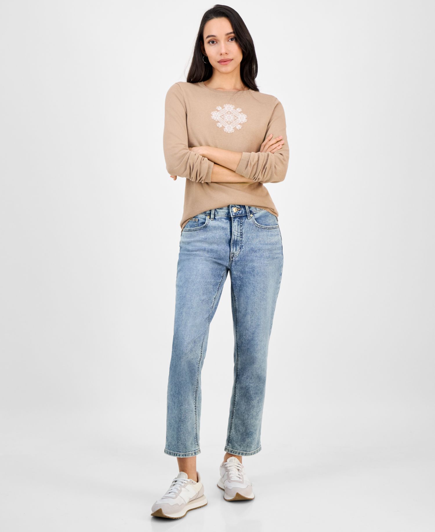 Nautica Women's Cotton Snowflake Sweater