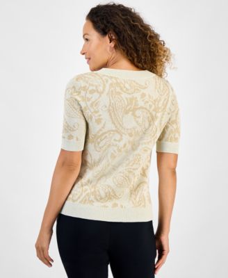 Petite Jacquard Sweater, Macy's Exclusive