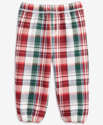 First Impressions - Baby Boys Spruce Plaid Fleece Pants