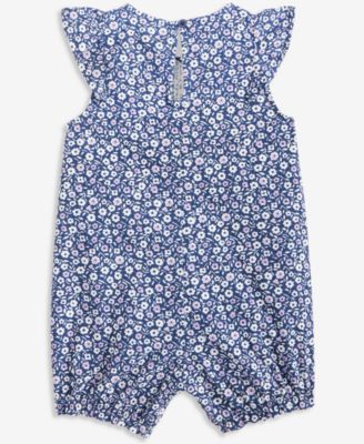 Baby Girls Floral-Print Cotton Sunsuit, Macy's Exclusive