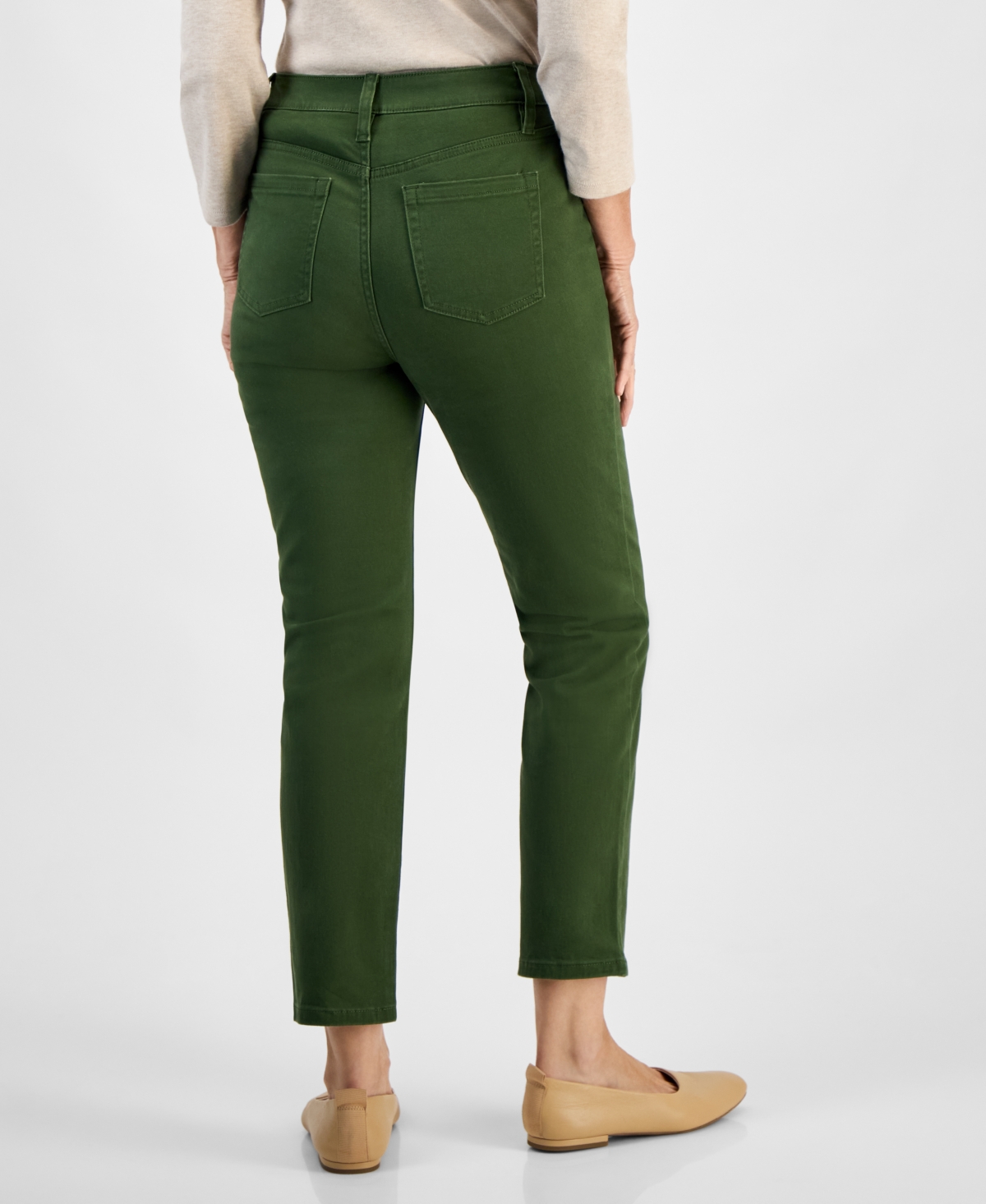 Style & Co Petite High Rise Natural Straight-Leg Jeans, Created for Macy's