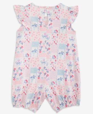 Baby Girls Patchwork-Floral Printed Sunsuit, Macy's Exclusive