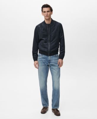 Men's Suede-Effect Bomber Jacket