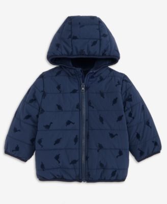 First Impressions - Baby Boys Hooded Dino-Flocked Jacket