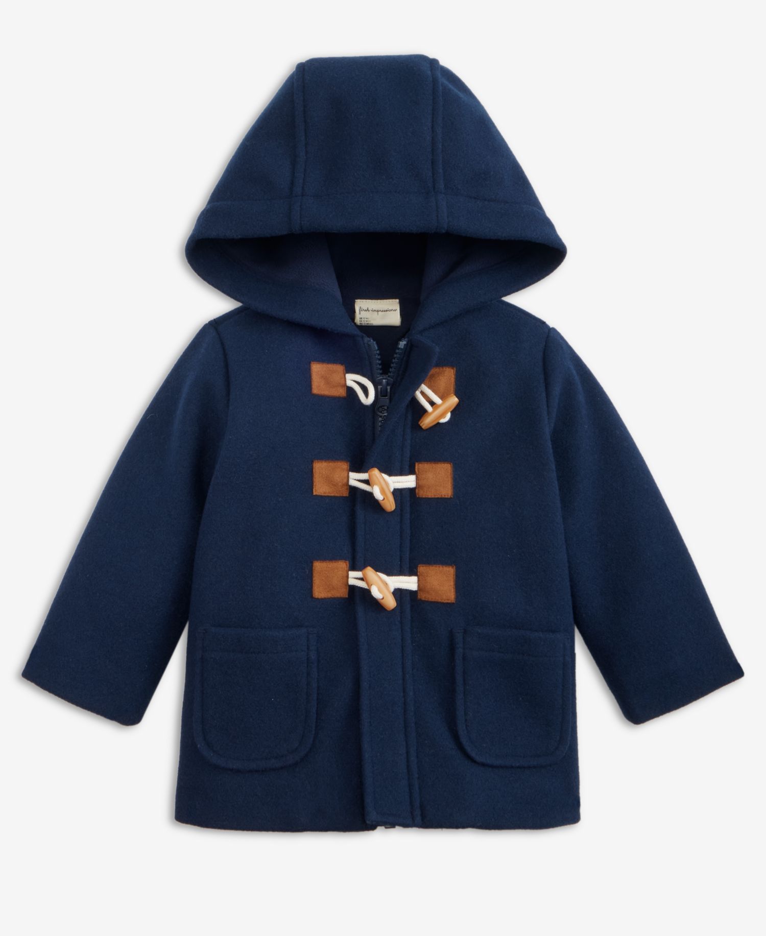Baby Boys Hooded Toggle-Closure Peacoat