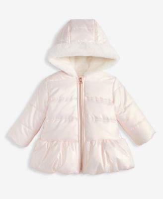First Impressions - Baby Girls Iridescent Hooded Jacket