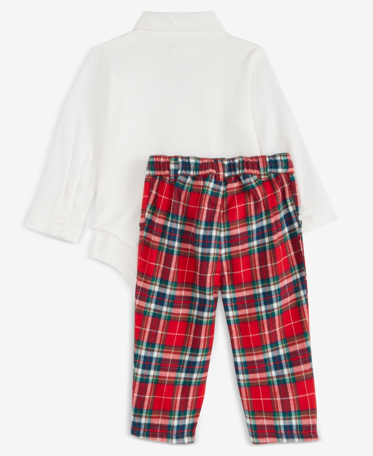 First Impressions Baby Boys 3-pc. North Pole Bowtie, Bodysuit & Plaid Pants Set, Macy's Exclusive In Multi