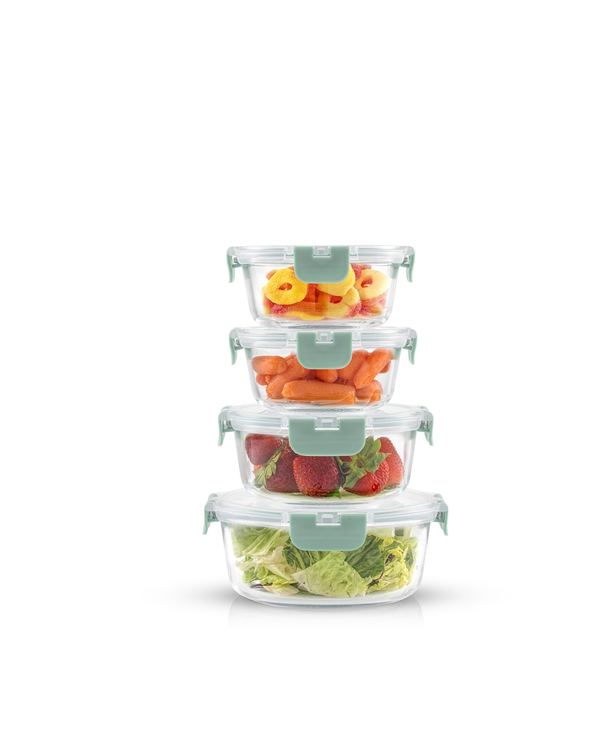 Joyjolt 24-piece Glass Food Storage Containers With Airtight Lids In Green