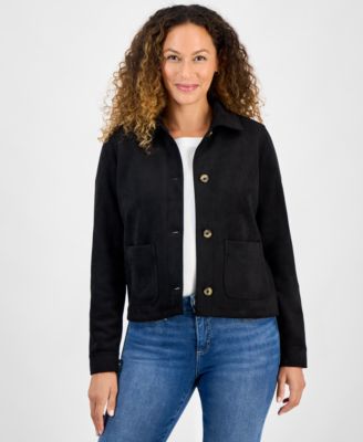 Style & Co - Petite Faux-Suede Jacket