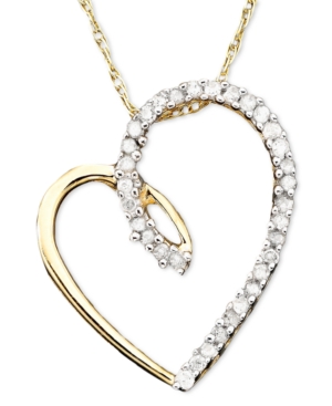 image of Diamond Heart Pendant Necklace in 14k Gold (1/10 ct. t.w.)