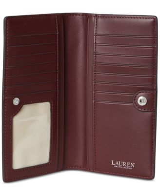 Women's Crosshatch Leather Slim Snapped-Closure Wallet