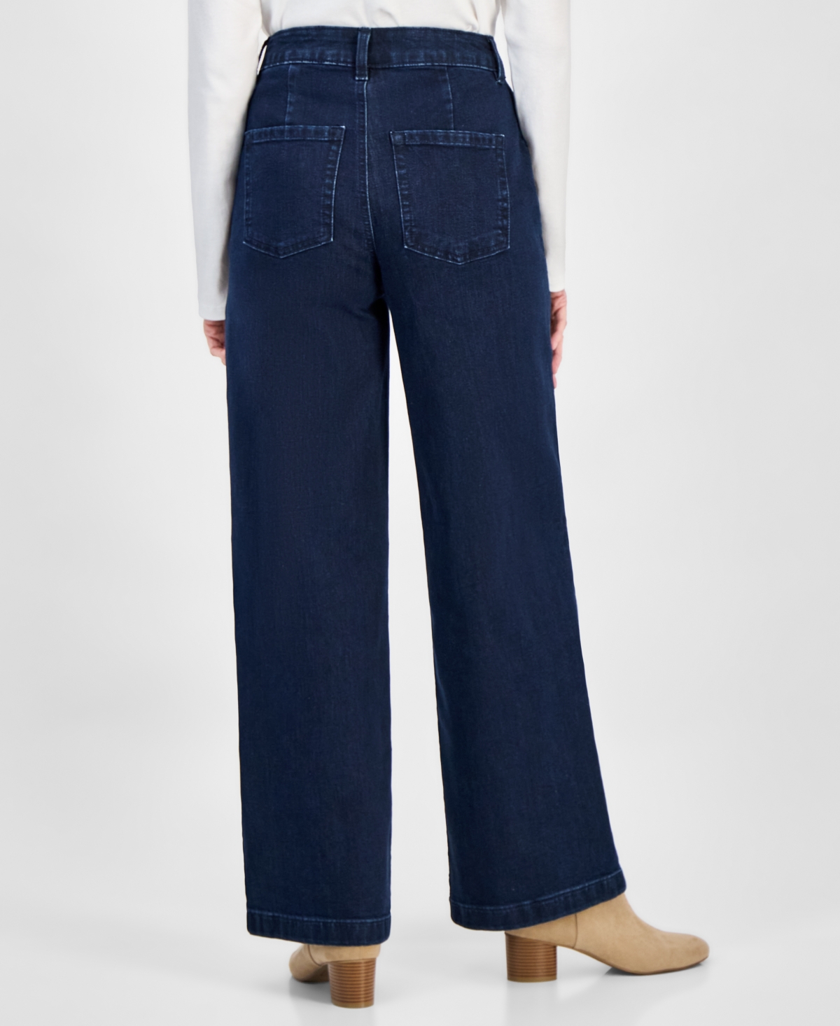 Style & Co Petite High-rise Wide-leg Jeans, Macy's Exclusive In Blue