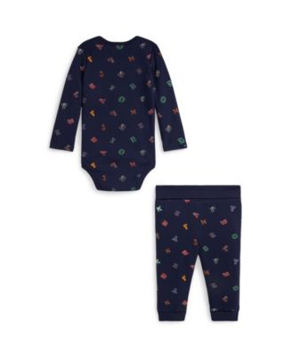 Baby Boys 2-Piece Printed Interlock Bodysuit and Pants Set