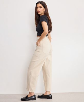 Women's Canvas Cropped Barrel Pants, Regular & Plus Size