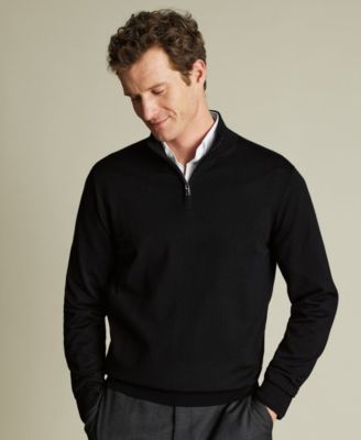 Men's Long Sleeve Quarter-Zip Merino Wool Sweater