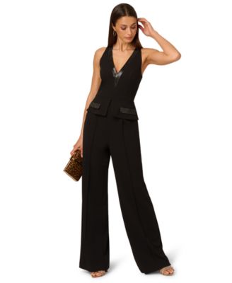 Women's Embellished Wide-Leg Peplum Jumpsuit