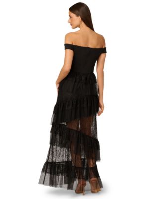 Women's Off-The-Shoulder Layered Lace Gown