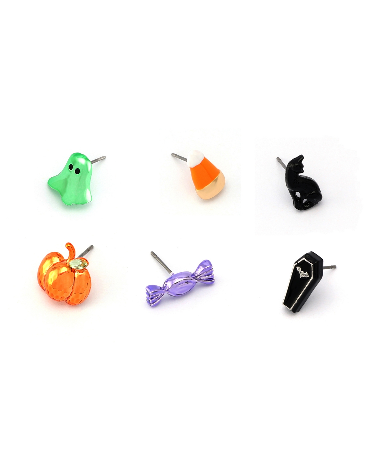 Betsey Johnson Faux Stone Halloween Spooky Stud Earring Set In Multi