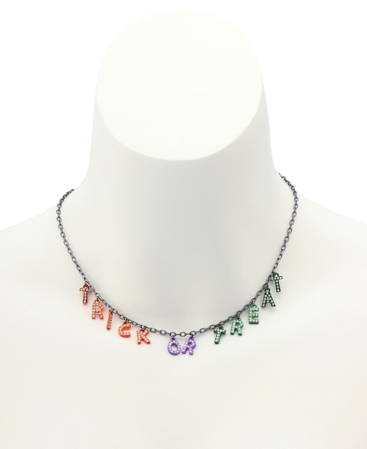 Betsey Johnson Faux Stone Halloween Trick Or Treat Bib Necklace