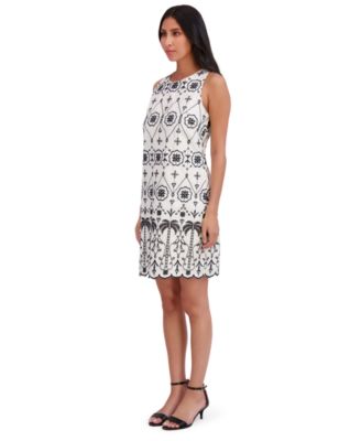 Petite Sleeveless Cotton Eyelet Shift Dress