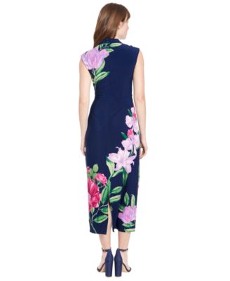 Petite Placement-Print Jersey Sheath Dress