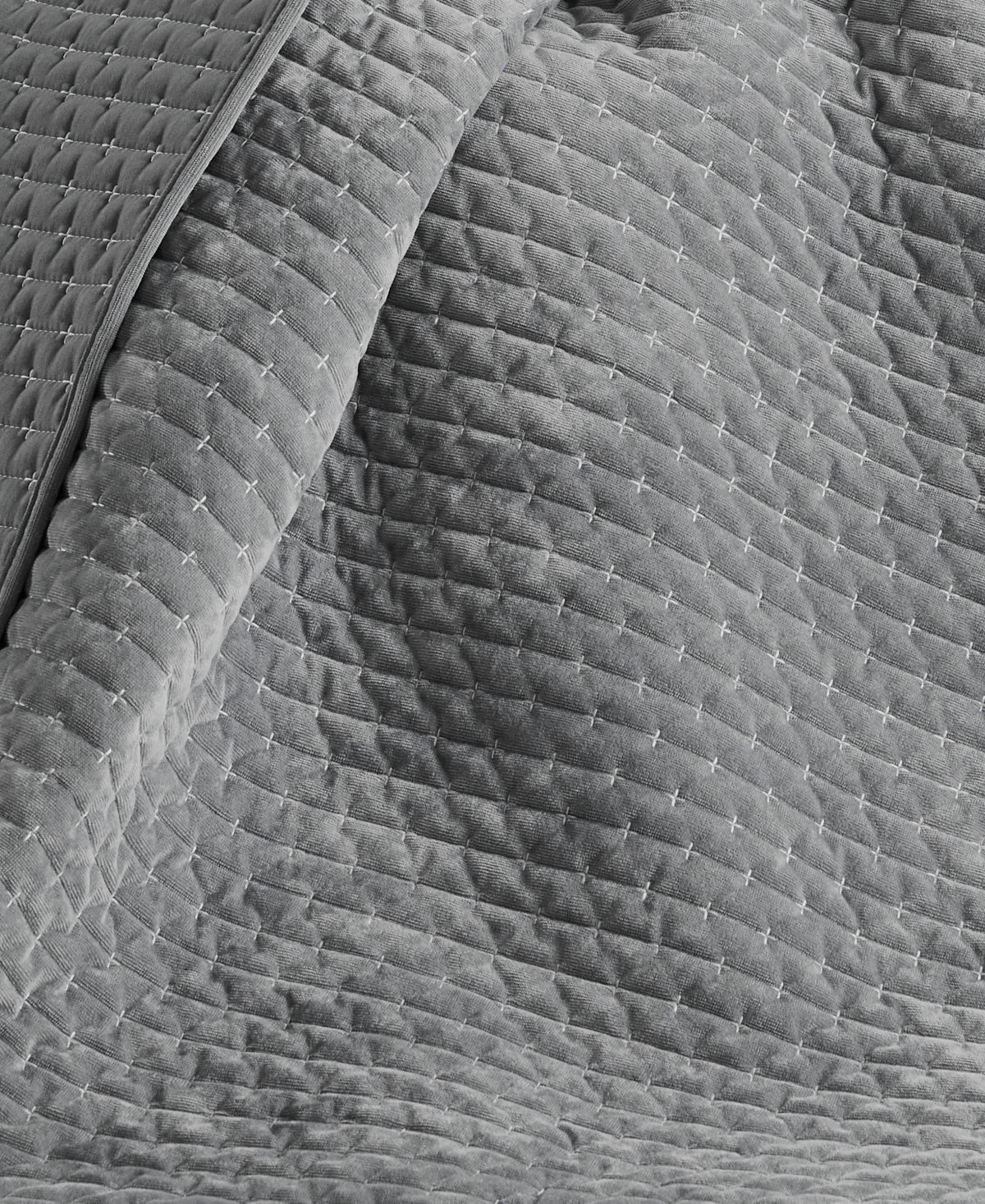 Levtex Velvet Stitch Reversible Quilted Throw, 50" X 60" In Gray