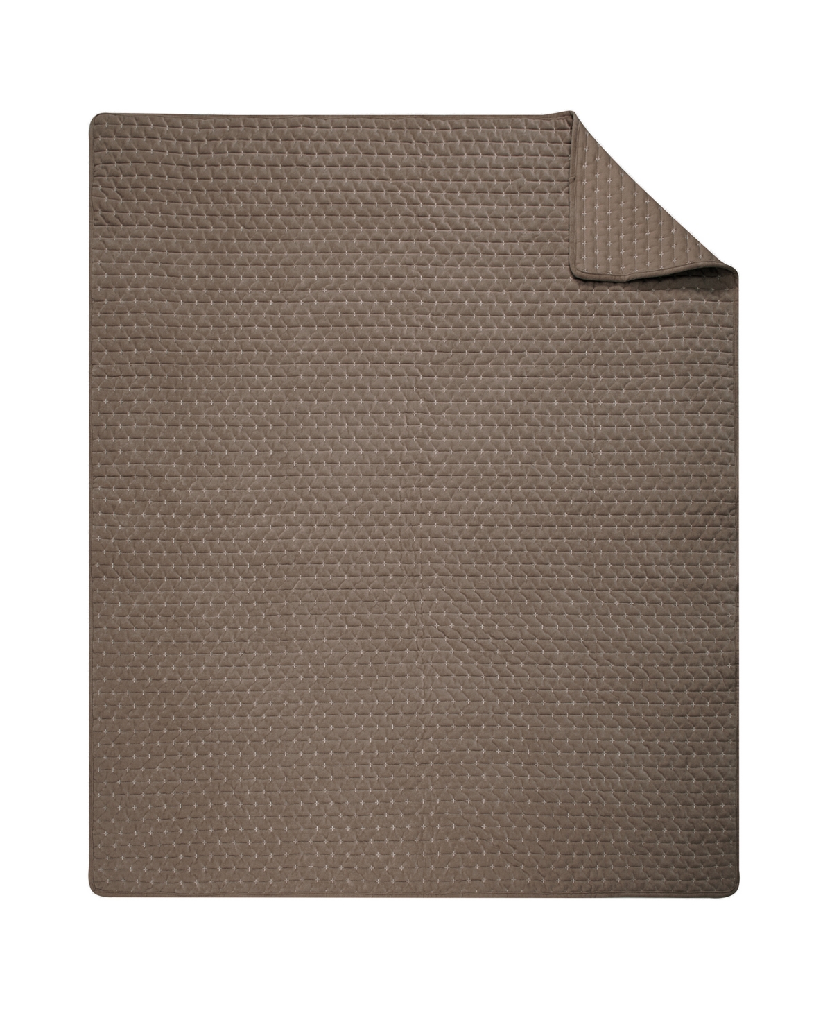 Levtex Velvet Stitch Reversible Quilted Throw, 50" X 60" In Brown