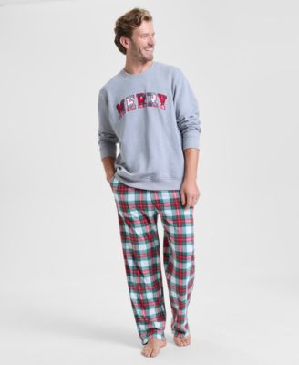 Men's Merry Plaid Appliqu&eacute; Sweatshirt, Macy's Exclusive