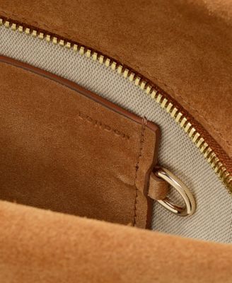 The Christina Large Suede Zip Top Shoulder Bag