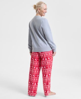 Women's Merry Plaid Appliqu&eacute; Sweatshirt, Macy's Exclusive