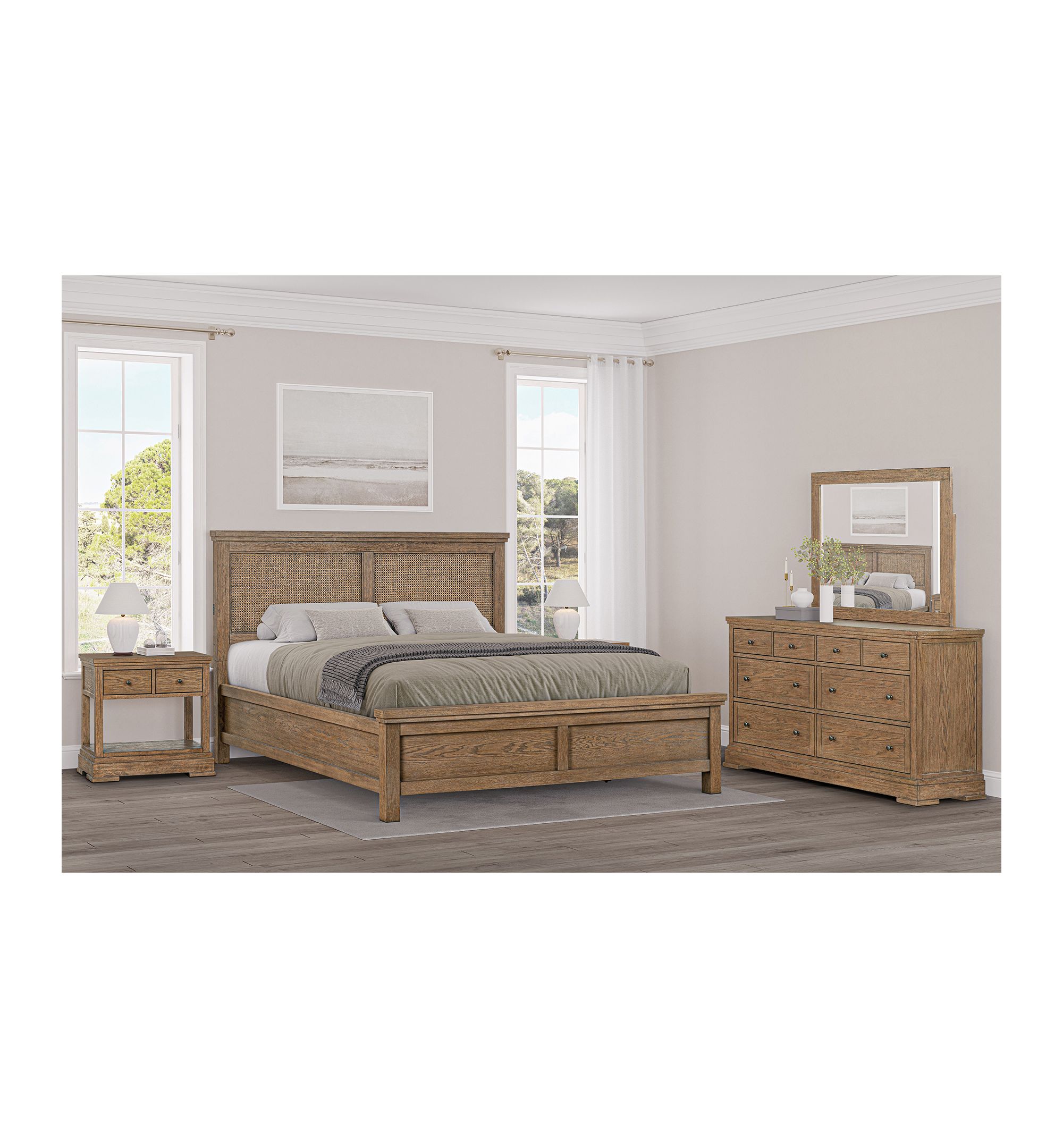 Alverton 3 Pc. California King Cane Set (Bed, Dresser & 1-Drawer Nightstand), Created for — Image 3