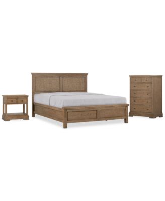 Alverton 3 Pc. King Cane Set (Bed, Chest & 1-Drawer Nightstand), Created for Macy's. 