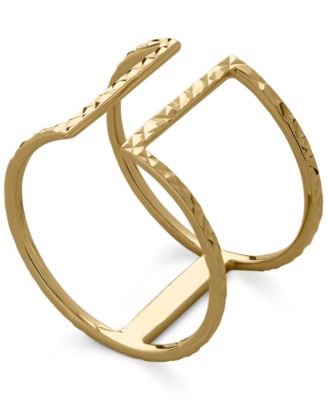 Italian Gold - T-Bar Ring in in 14k Gold