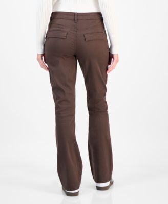 Juniors' High-Rise Twill Bootcut Cargo Pants 