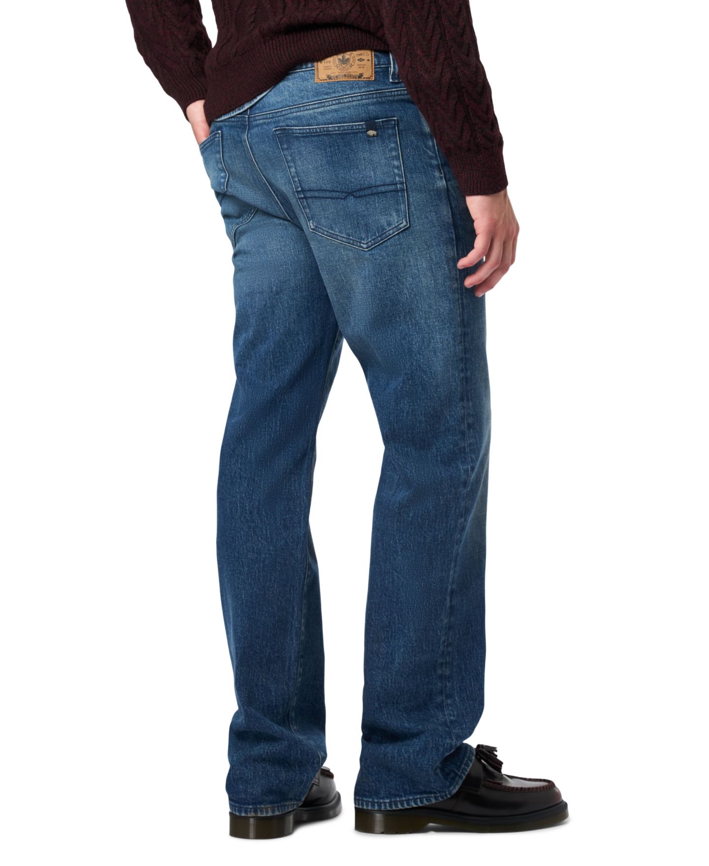 Мужские джинсы Buffalo David Bitton Easy Fit Straight Ruffer, цвет: Тёмный синий — фото 3