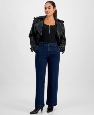 I.N.C. International Concepts - Petite Flat-Front Denim Pants