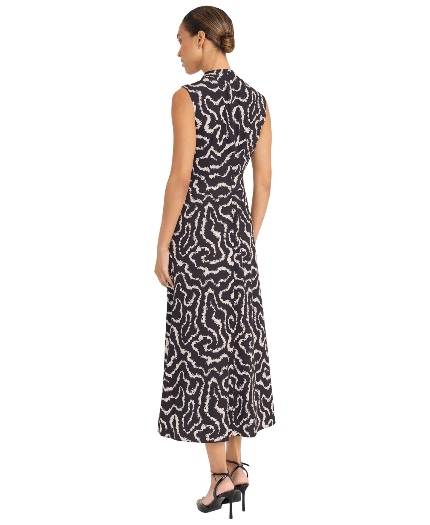 Женское платье Maggy London Sleeveless Midi, цвет: Чёрный / Рыжевато-коричневый — фото 2