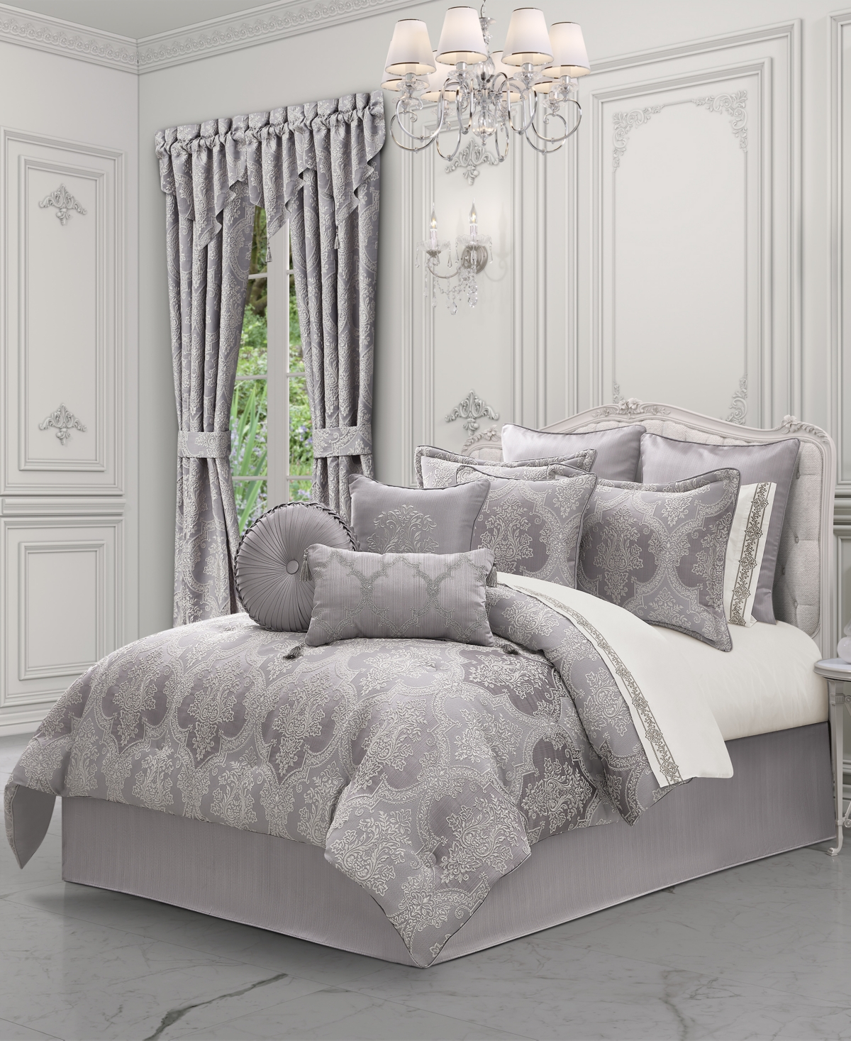 J Queen New York Mary Damask 4-pc. Comforter Set, King In Purple