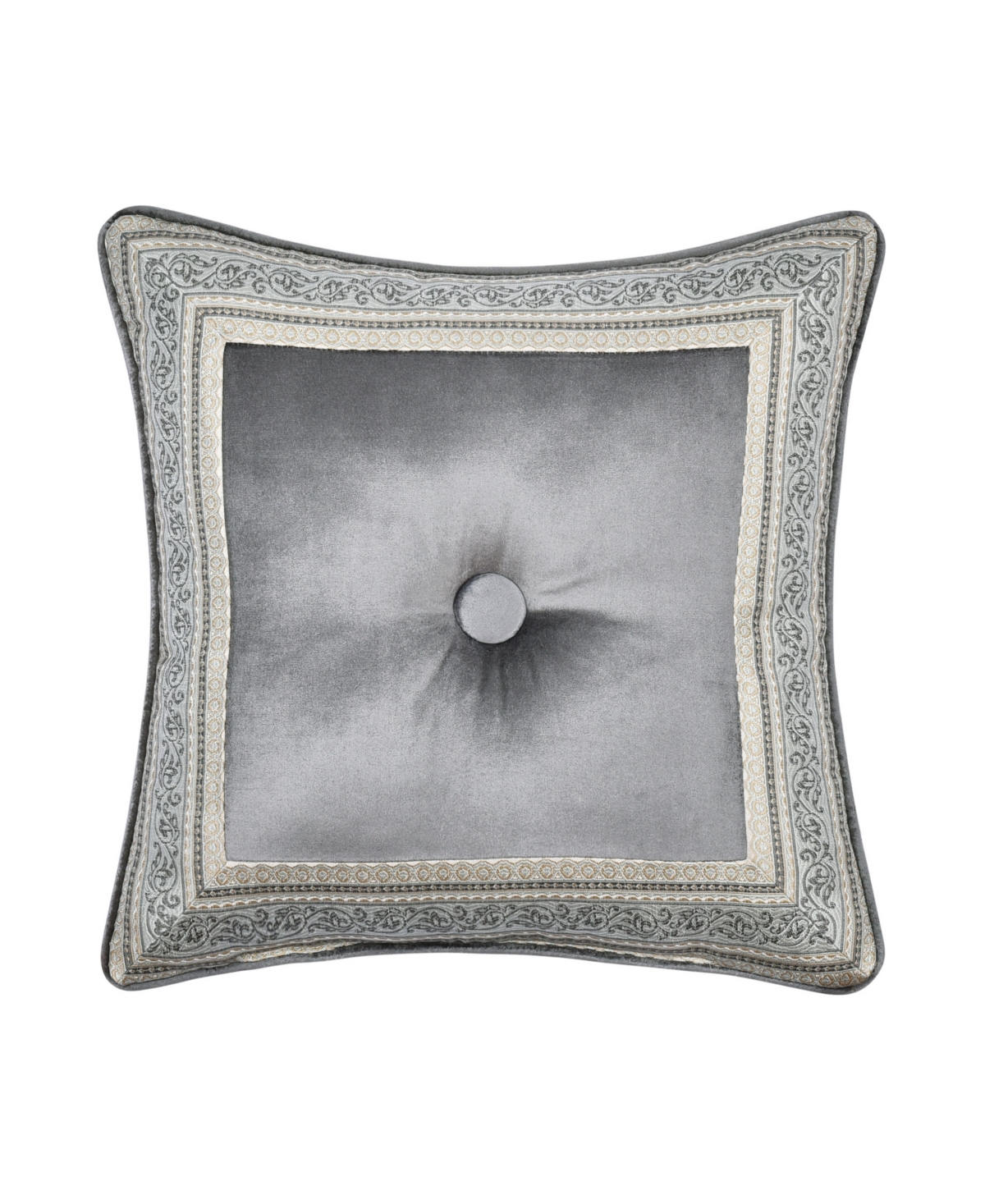 J Queen New York Annabelle Damask Decorative Pillow, 18" X 18" In Silver