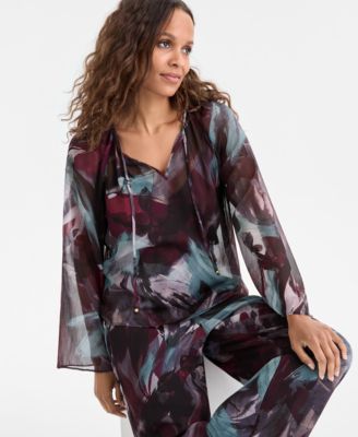 Petite Tie-Front Top, Macy's Exclusive