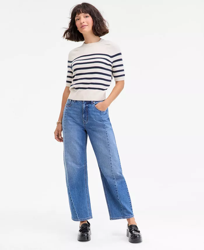Women's Saddle Short Sleeve Sweater - thumbnail 7