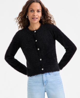 I.N.C. International Concepts - Petite Rhinestone-Button Cardigan