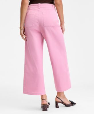 Women's High-Rise Wide-Leg Chino Pants, Macy's Exclusive 