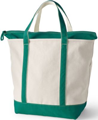 Large 5 Pocket Zip Top Canvas Tote Bag