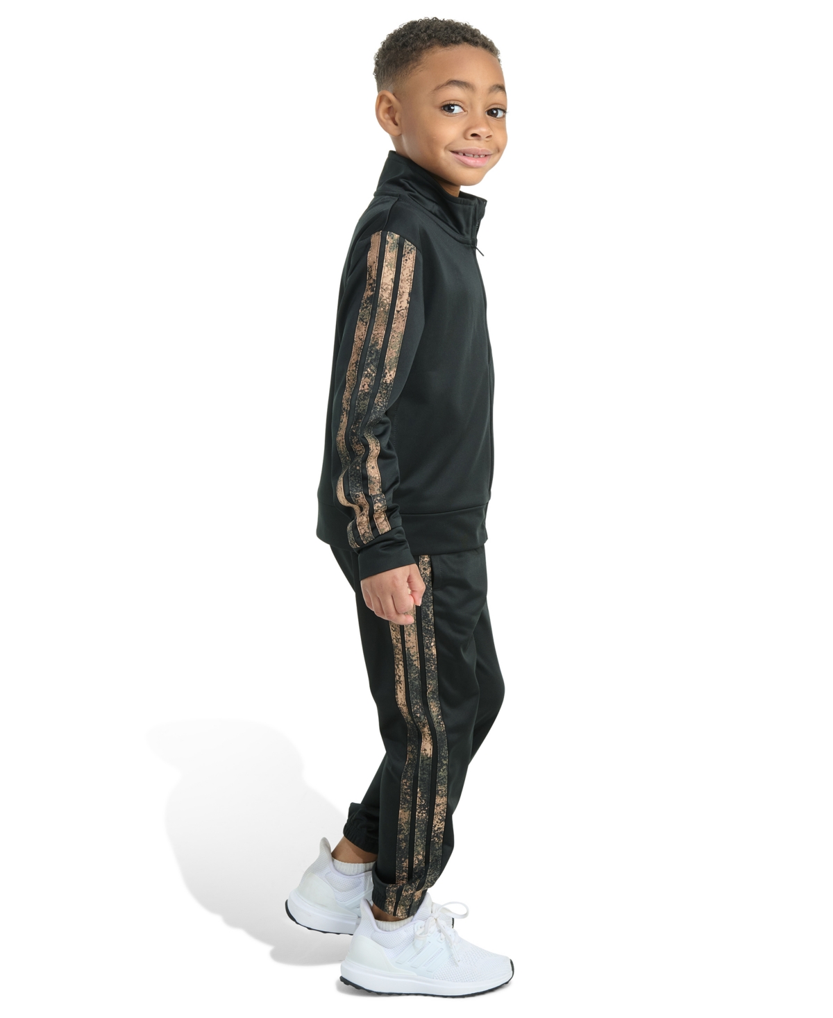 Adidas Originals Toddler And Little Boys 3 Stripe Jacket And Joggers Pant Set In Black